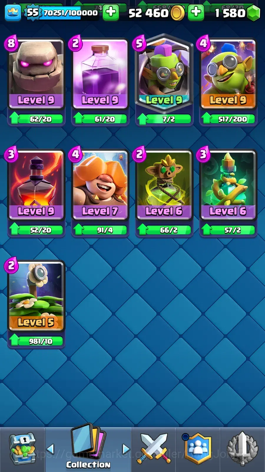 Clash Royale Accounts Lv 55|Trophy 9500|KTL 15|Limited Skin|Max 1-Card 1 image 14