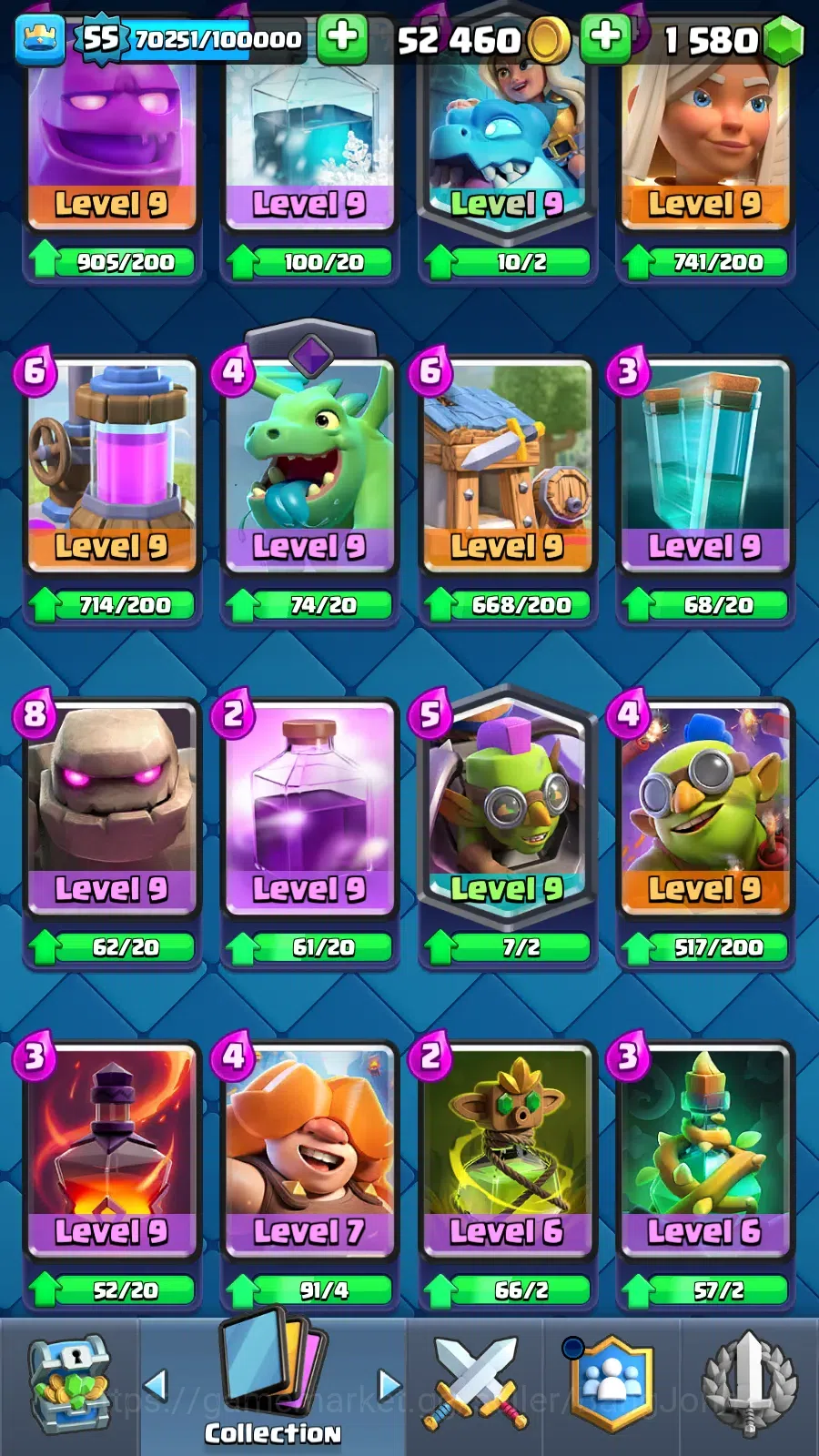 Clash Royale Accounts Lv 55|Trophy 9500|KTL 15|Limited Skin|Max 1-Card 1 image 15