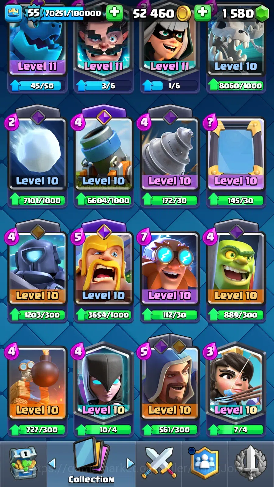 Clash Royale Accounts Lv 55|Trophy 9500|KTL 15|Limited Skin|Max 1-Card 1 image 17