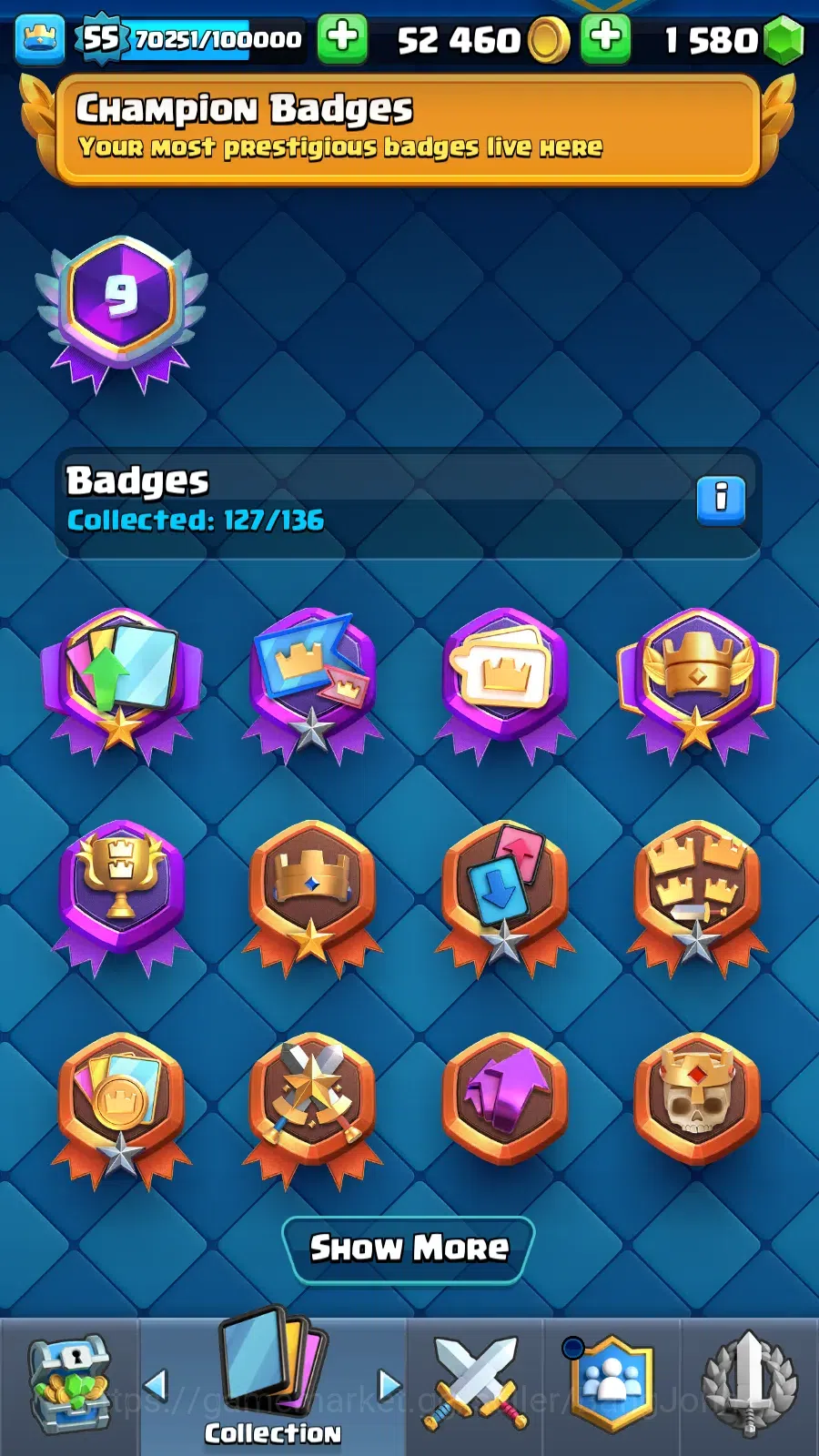 Clash Royale Accounts Lv 55|Trophy 9500|KTL 15|Limited Skin|Max 1-Card 1 image 20