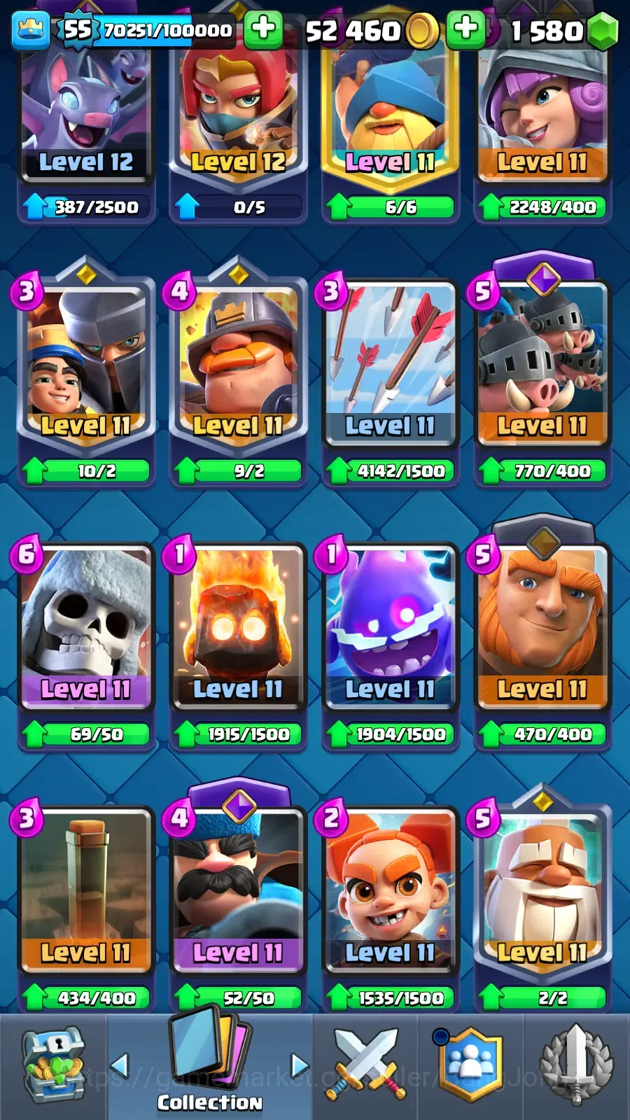 Clash Royale Accounts Lv 55|Trophy 9500|KTL 15|Limited Skin|Max 1-Card 1 image 8