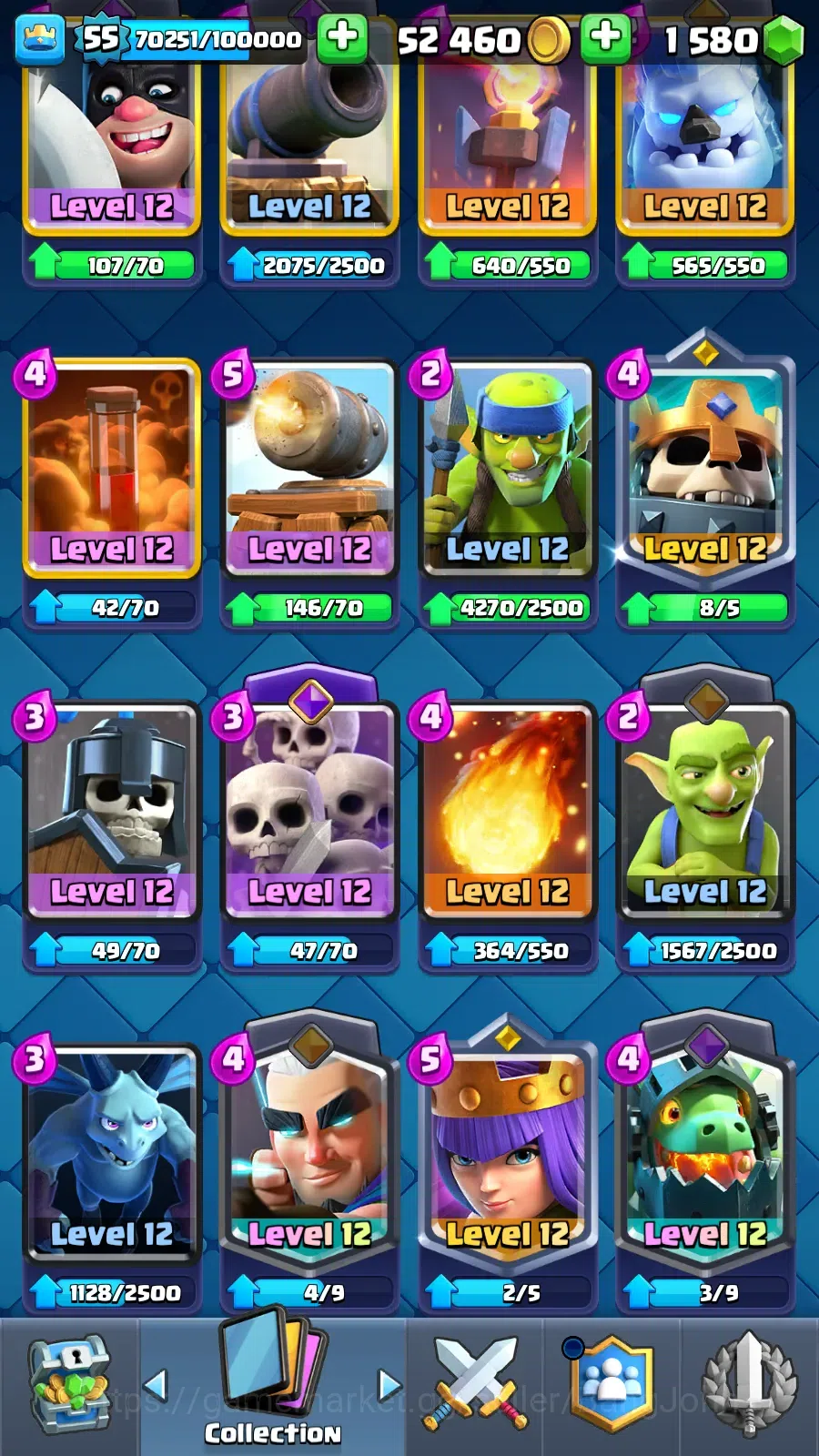 Clash Royale Accounts Lv 55|Trophy 9500|KTL 15|Limited Skin|Max 1-Card 1 image 9