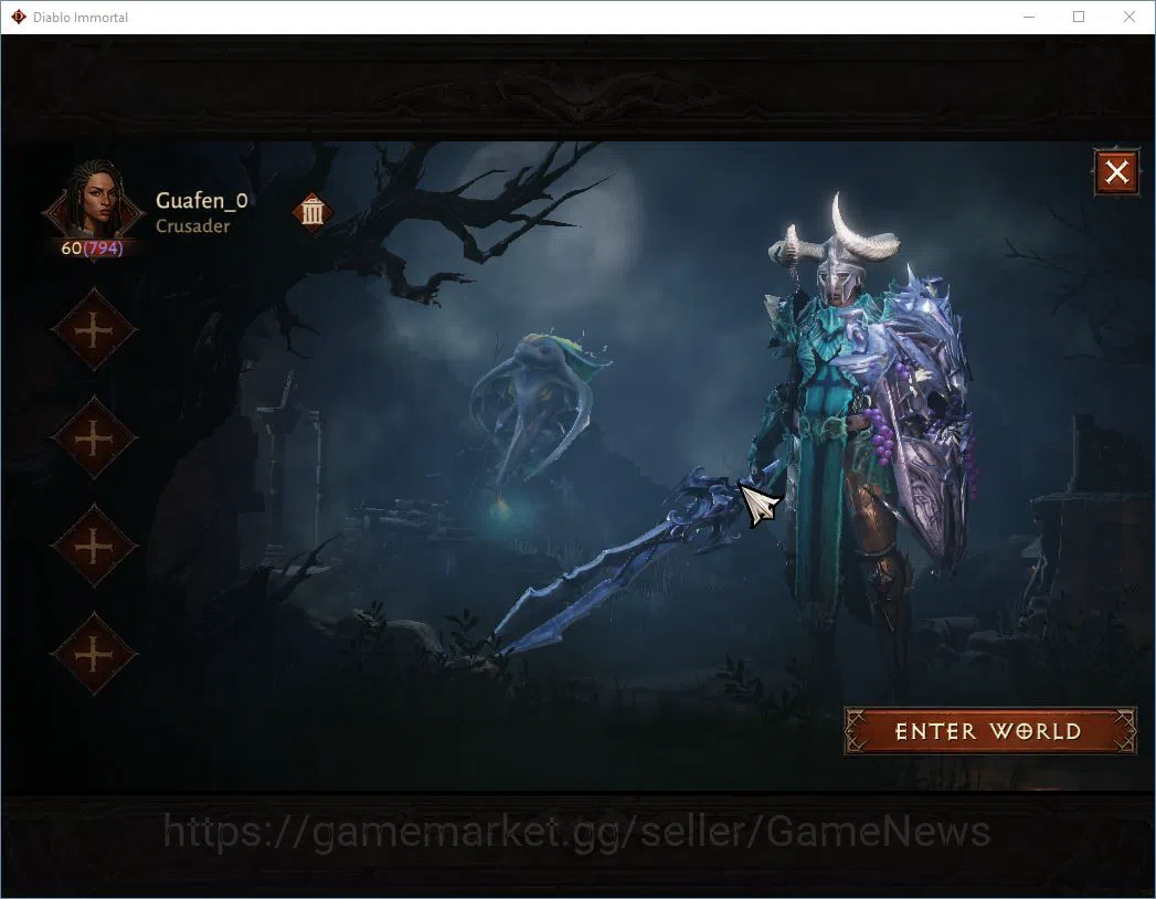 Diablo Immortal Accounts SEA - izual|Lv60(794)|Crusader|CR 36k|Reso 615|Par image 1