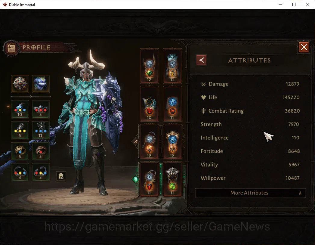 Diablo Immortal Accounts SEA - izual|Lv60(794)|Crusader|CR 36k|Reso 615|Par image 4