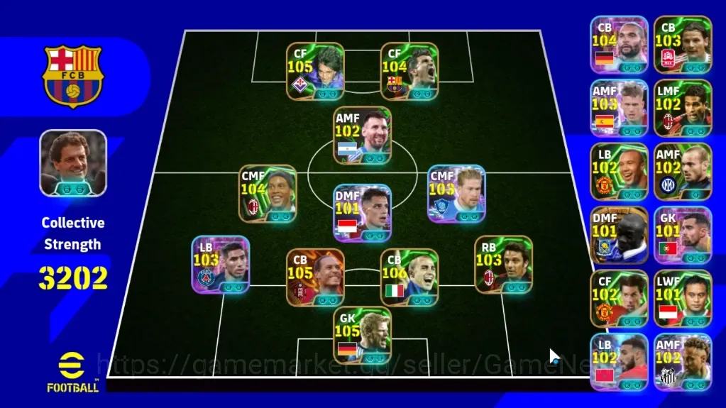eFootball Accounts High-End Android|Power 3202|3 Big Time Virgil Van Dijk|19 Epic Fabio Cannavaro,Oliver Kahn,Gabriel 1