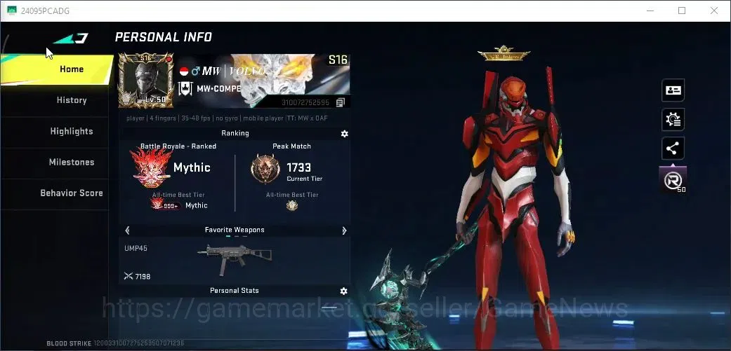 Blood Strike Accounts ASIA|ETERNAL Desert Eagle|Mele Ultra Scythe,Colab image 2