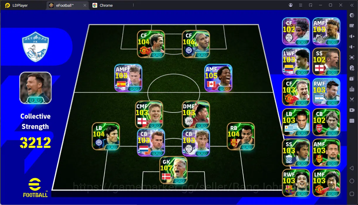 eFootball Accounts Others Mobile |PW 3212|Bigtime Makalele,Forlan|Epic Schmeichel,Adriano,Cafu, Etc|SHW J.David,De Ligt 1