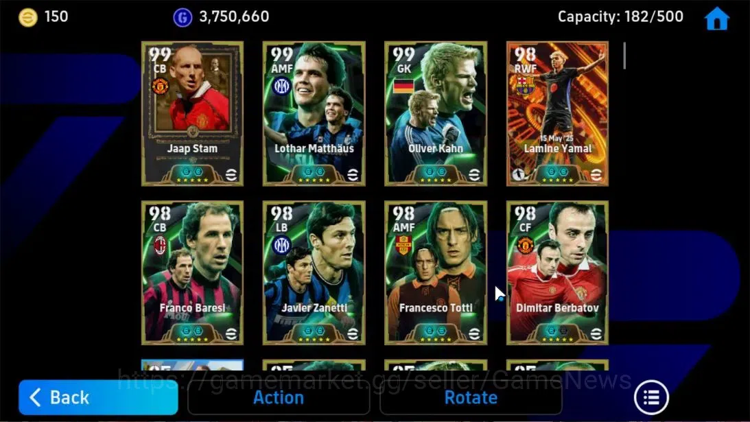 eFootball Accounts Android|Jaap Stam,Lothar Matthausm,Dimitar Berbato image 5