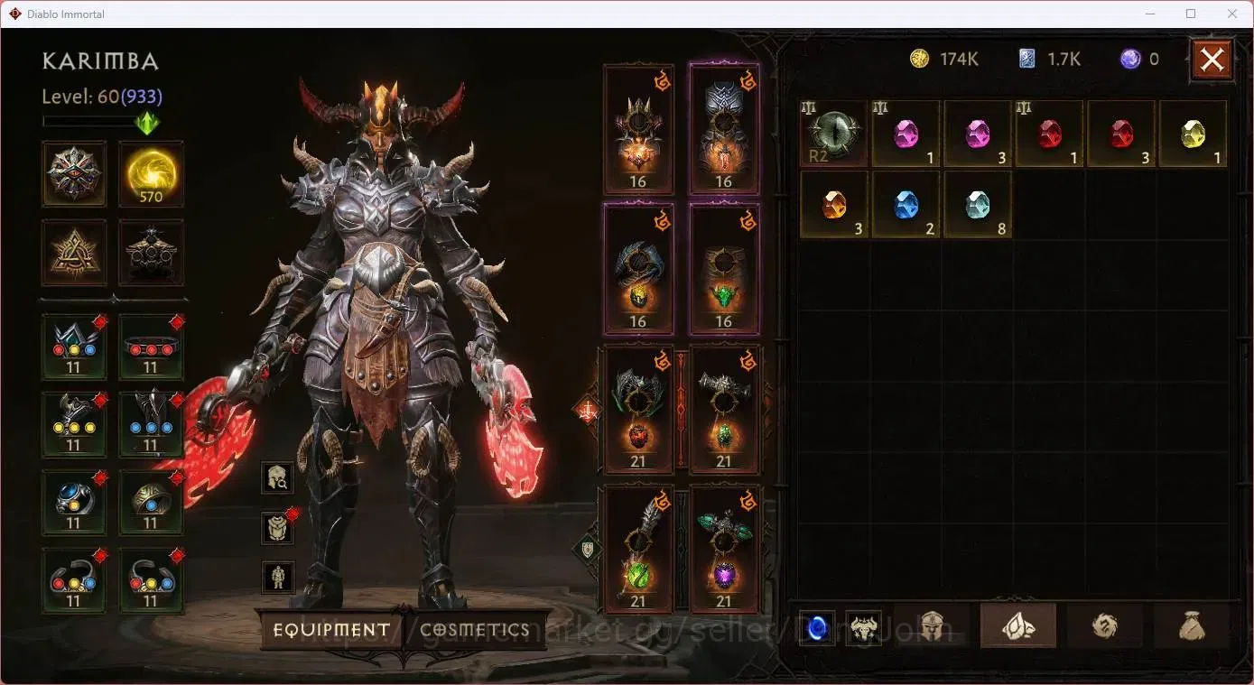 Diablo Immortal Accounts SEA - Vasily | 60 (933) Barbarian-Vanquisher | CR image 10