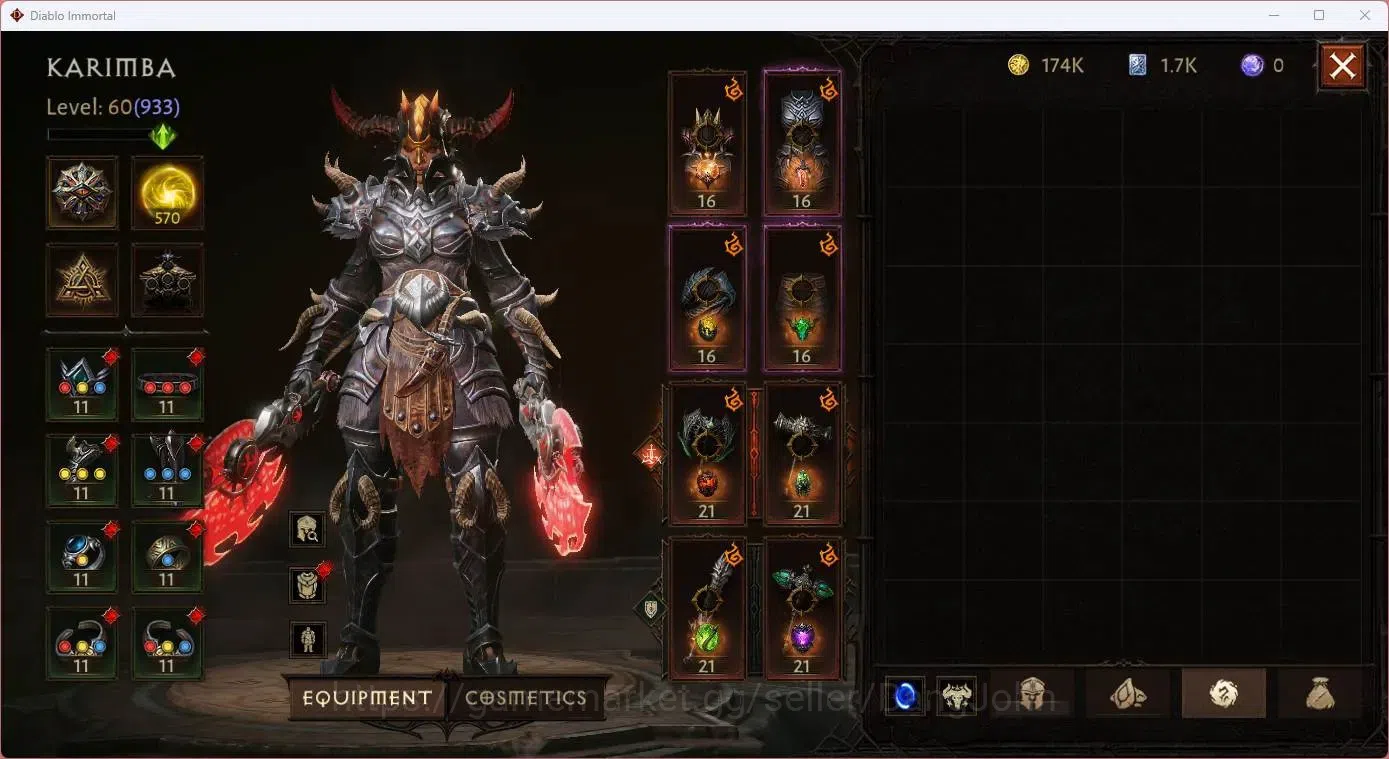 Diablo Immortal Accounts SEA - Vasily | 60 (933) Barbarian-Vanquisher | CR image 11