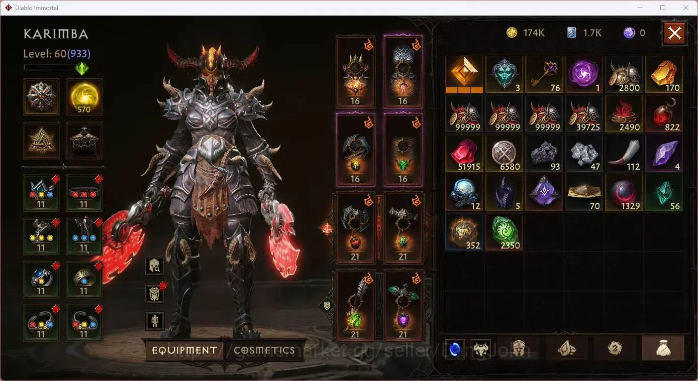 Diablo Immortal Accounts SEA - Vasily | 60 (933) Barbarian-Vanquisher | CR image 12