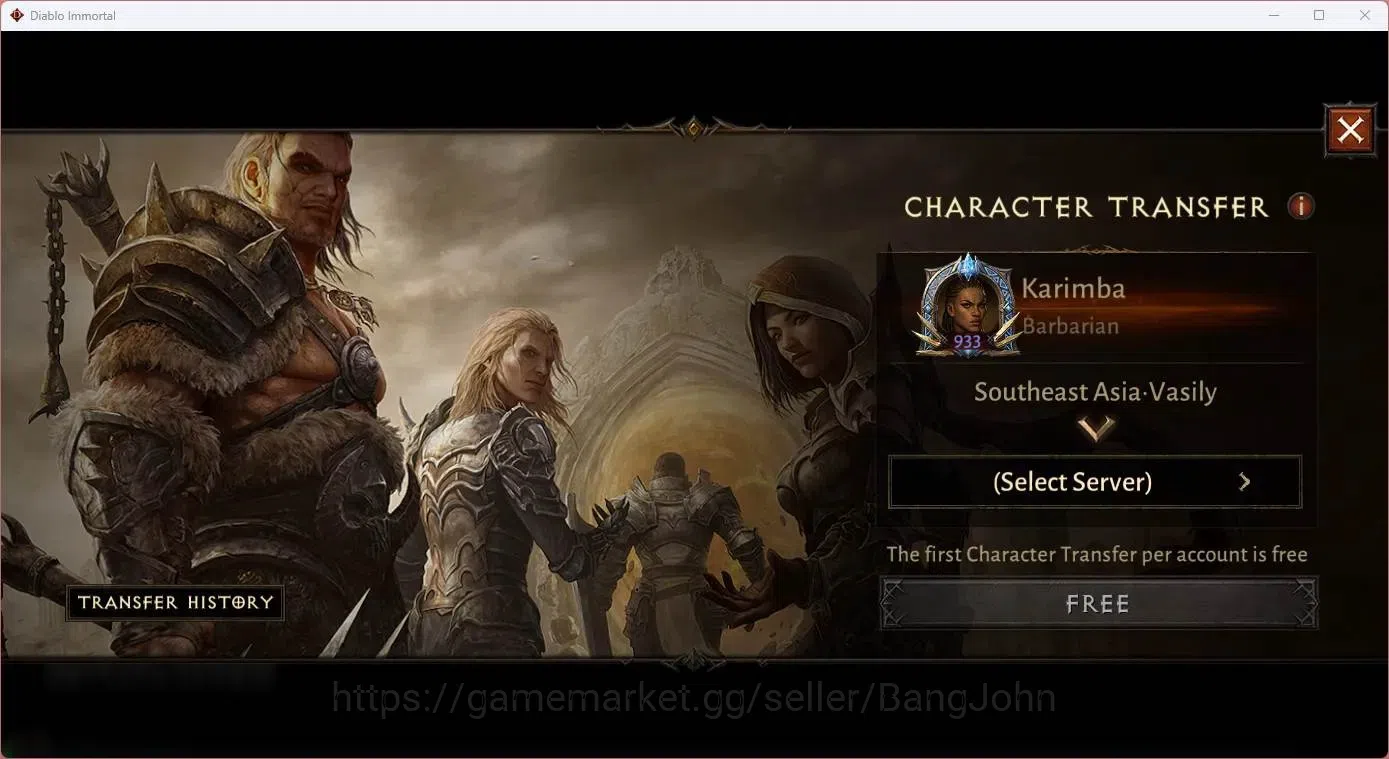 Diablo Immortal Accounts SEA - Vasily | 60 (933) Barbarian-Vanquisher | CR image 2