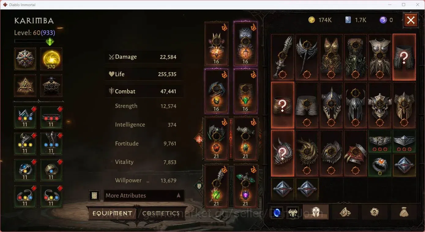 Diablo Immortal Accounts SEA - Vasily | 60 (933) Barbarian-Vanquisher | CR image 6