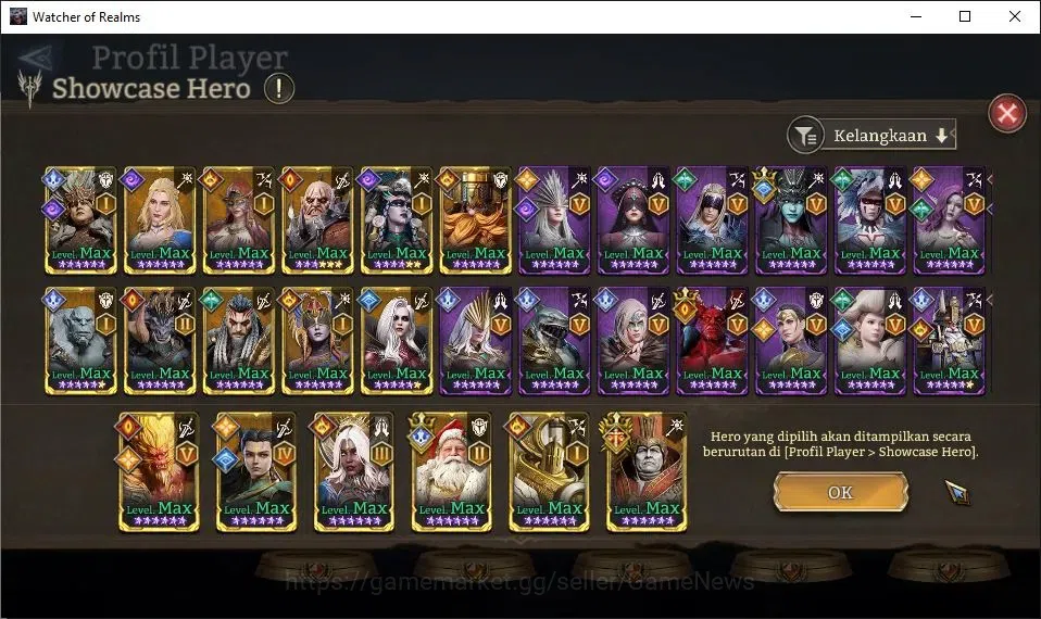 Watcher of Realms Accounts GLOBAL 60x|12M Power|22K Gems|14 Lord[ValderonA3,I image 13