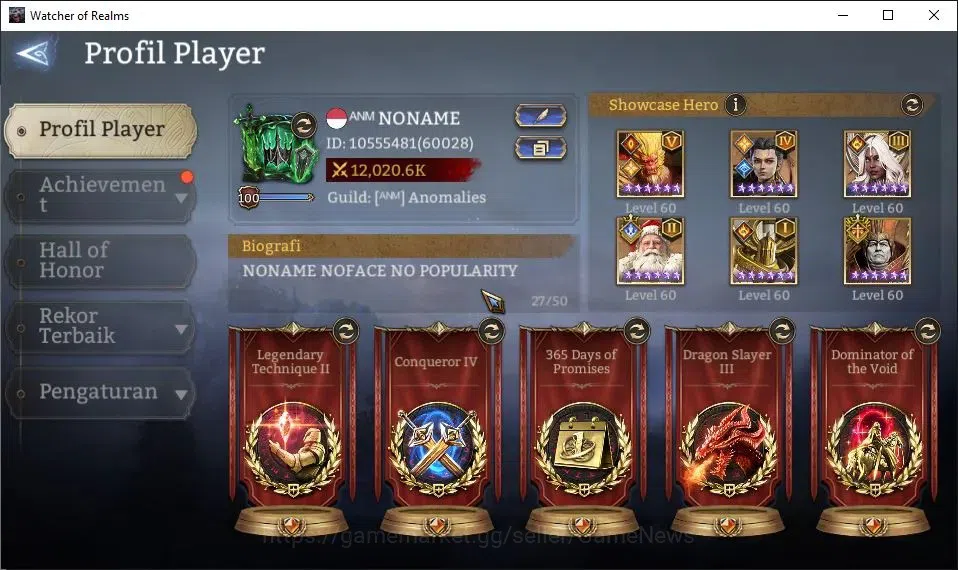Watcher of Realms Accounts GLOBAL 60x|12M Power|22K Gems|14 Lord[ValderonA3,I image 2