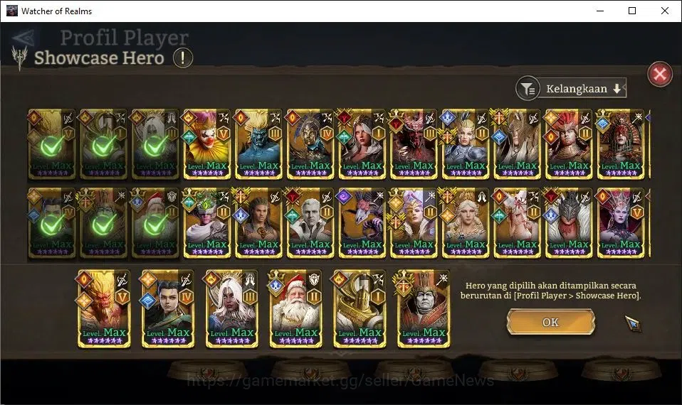 Watcher of Realms Accounts GLOBAL 60x|12M Power|22K Gems|14 Lord[ValderonA3,I image 9
