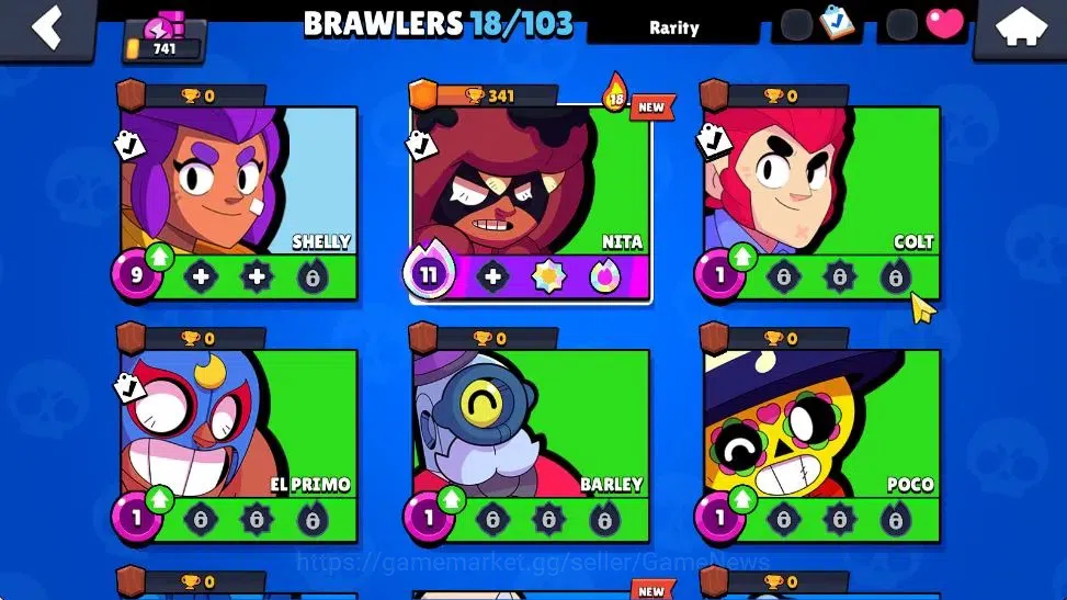 Brawl Stars Accounts 741 Trophy|18 Brawlers 2 Max Lvl (Nita, MOE)|7650  image 8