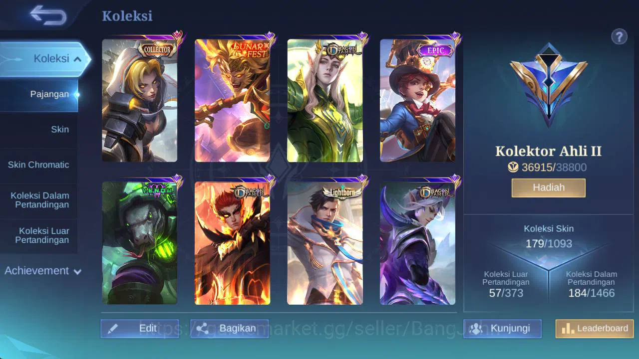 Mobile Legends: Bang Bang Accounts skin 179, Hero 109, Lunar sun, Dtamer ling, venom( image 2