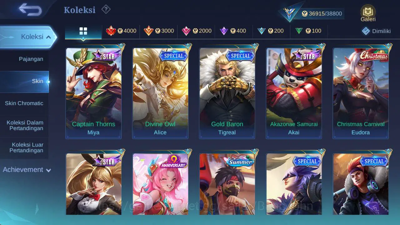 Mobile Legends: Bang Bang Accounts skin 179, Hero 109, Lunar sun, Dtamer ling, venom( image 7