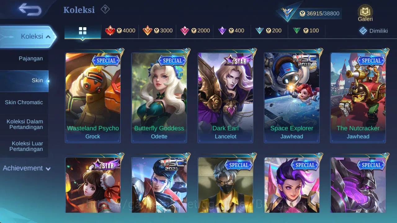 Mobile Legends: Bang Bang Accounts skin 179, Hero 109, Lunar sun, Dtamer ling, venom( image 9