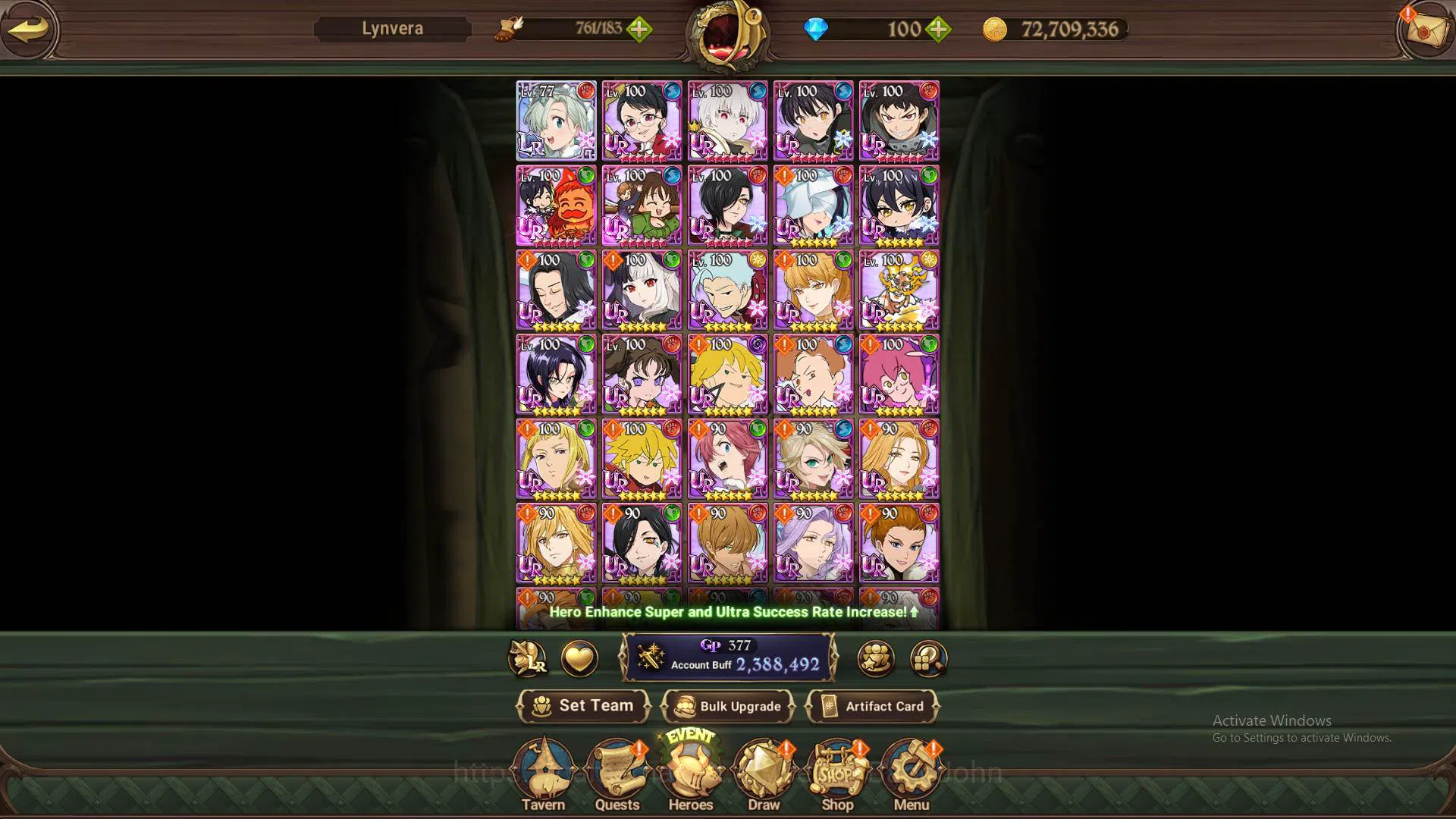 The Seven Deadly Sins: Grand Cross Accounts Others ASIA|2.3m CC|LS 75|1LR Elizabeth|Full Collab FF|UR 10