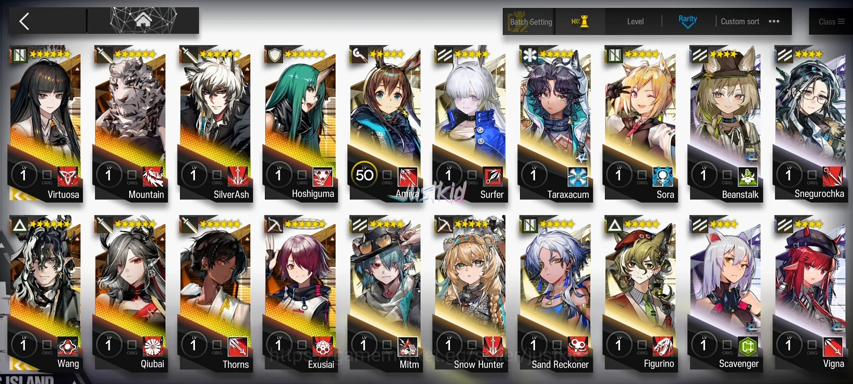 Arknights Accounts Starter ARKNIGHTS GLOBAL STARTER 8*6 , 2 LIMITED WANG,VIRTUOSA 1