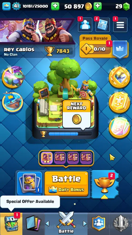 Clash Royale Accounts Midgame Lvl 41|Trophy 7843|KTL 14|Limited Skin|Card 121| 1 Hero 6 EVO 8 Champ 21 Legendary 33 Epic,30