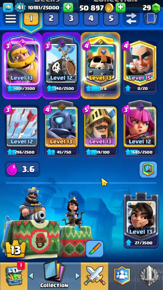 Clash Royale Accounts Midgame Lvl 41|Trophy 7843|KTL 14|Limited Skin|Card 121| 1 Hero 6 EVO 8 Champ 21 Legendary 33 Epic,30 3