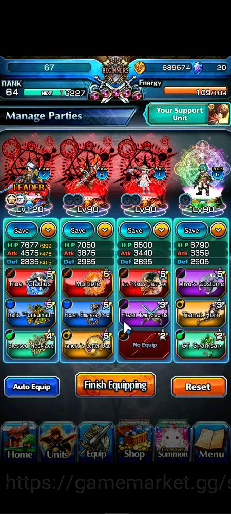 Grand Summoners Accounts Mid-Game Global|Rank 64|44 RGB|23 Ascend|RoyTW,EmiyaTW,Summer 2