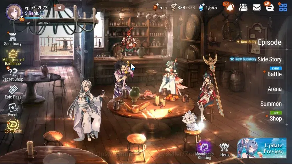 Epic Seven Accounts High-End GLOBAL Unverif|21 ML(SN Yulha,Salome,LOTScales,Har setti,NM Luna)+P Byblis,Rinak|PoH+Bles 1