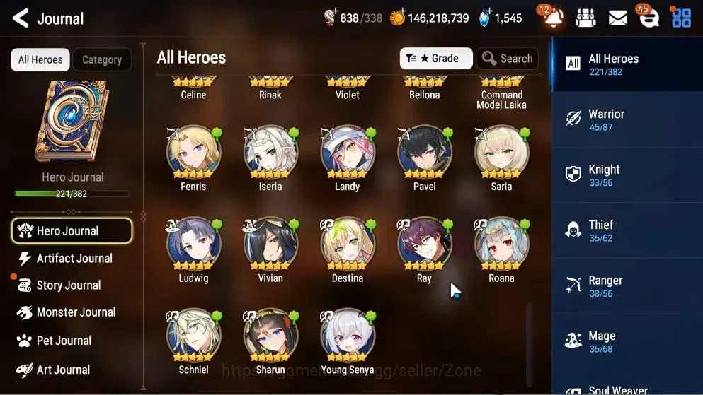 Epic Seven Accounts High-End GLOBAL Unverif|21 ML(SN Yulha,Salome,LOTScales,Har setti,NM Luna)+P Byblis,Rinak|PoH+Bles 13