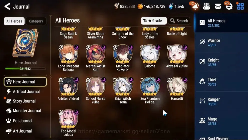 Epic Seven Accounts High-End GLOBAL Unverif|21 ML(SN Yulha,Salome,LOTScales,Har setti,NM Luna)+P Byblis,Rinak|PoH+Bles 8