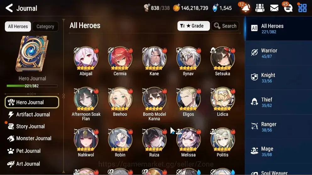 Epic Seven Accounts High-End GLOBAL Unverif|21 ML(SN Yulha,Salome,LOTScales,Har setti,NM Luna)+P Byblis,Rinak|PoH+Bles 9