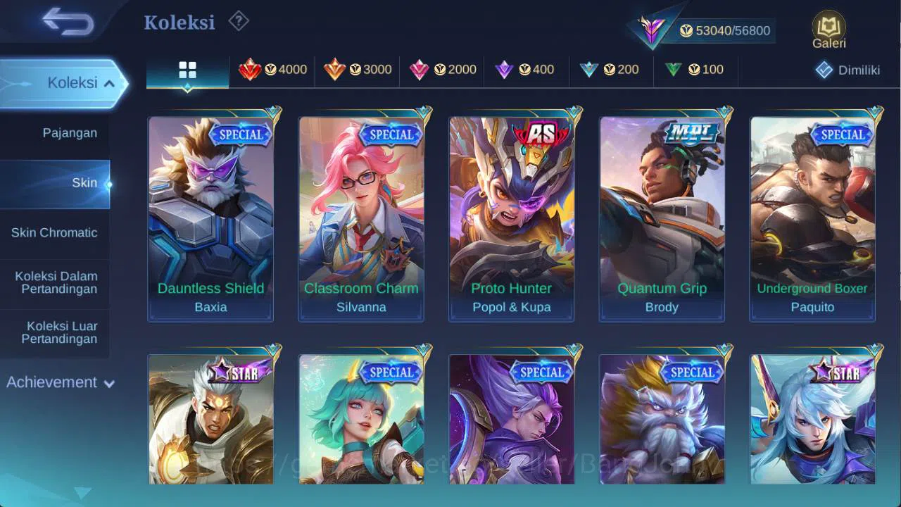 Mobile Legends: Bang Bang Accounts hero 110 skin 228 sanrio florin, KOF karina, risin image 12