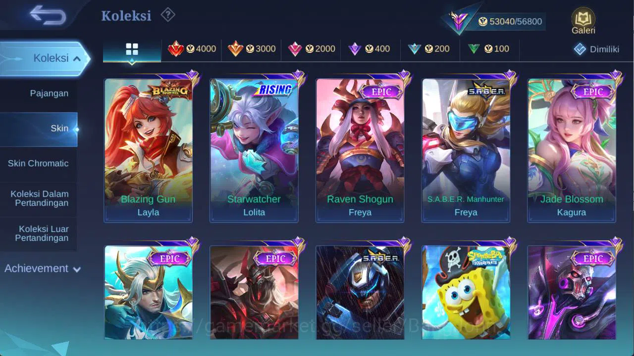 Mobile Legends: Bang Bang Accounts hero 110 skin 228 sanrio florin, KOF karina, risin image 5