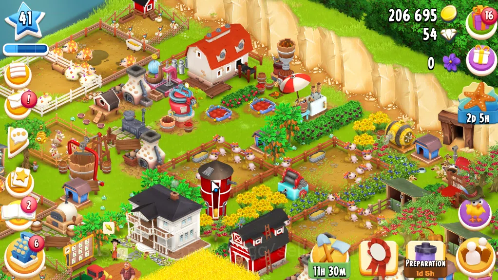 Hay Day Accounts Level 41| Barn Storage 1100 + Silo Storage 650 | 206k Coins,54 Dm |CN ON|Log Supercell ID|Take Email|Check 2