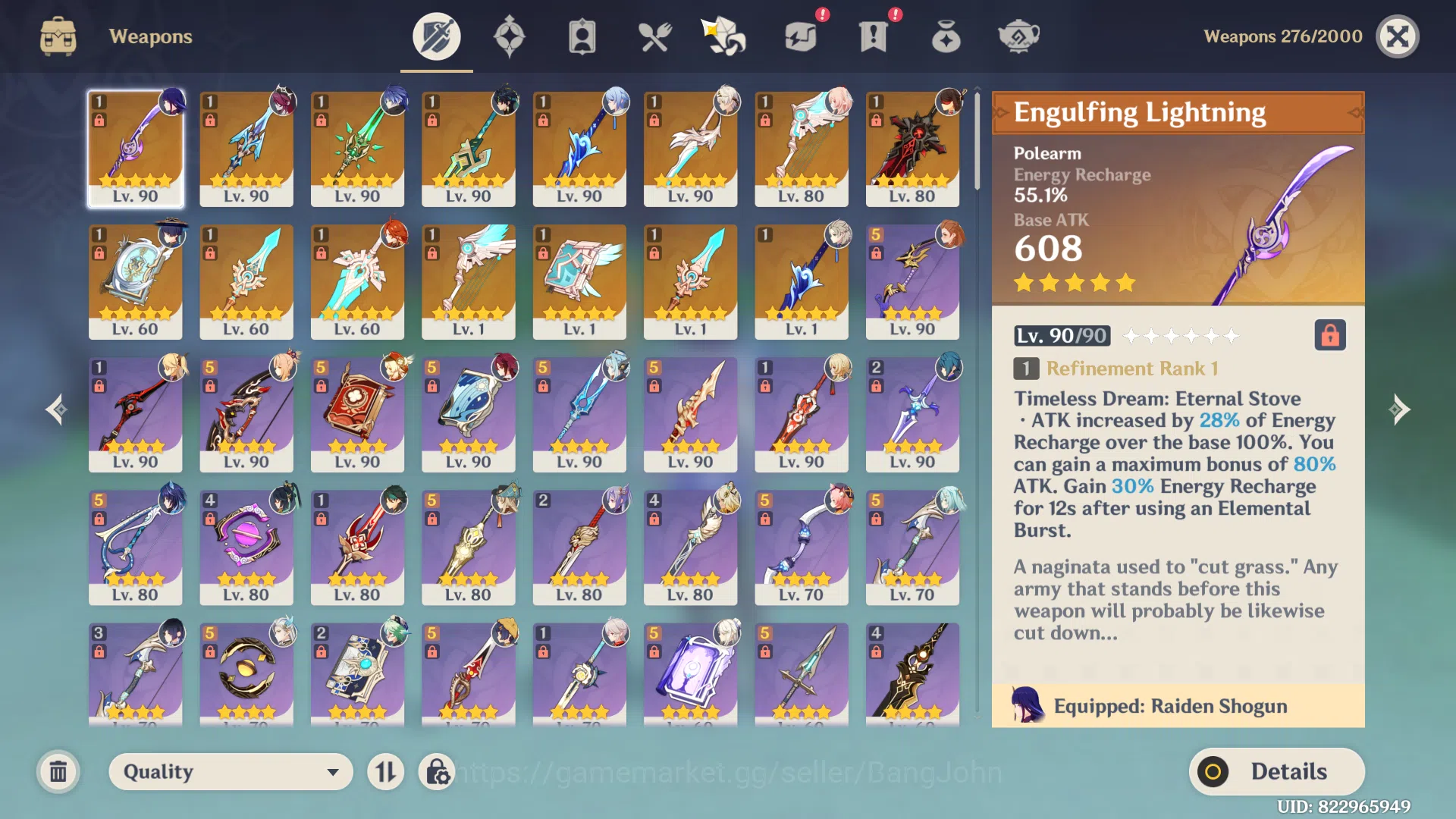 Genshin Impact Accounts ASIA|ENDGAME|AR60|19Limit|RaidenSign,KinichSign,Ay image 7