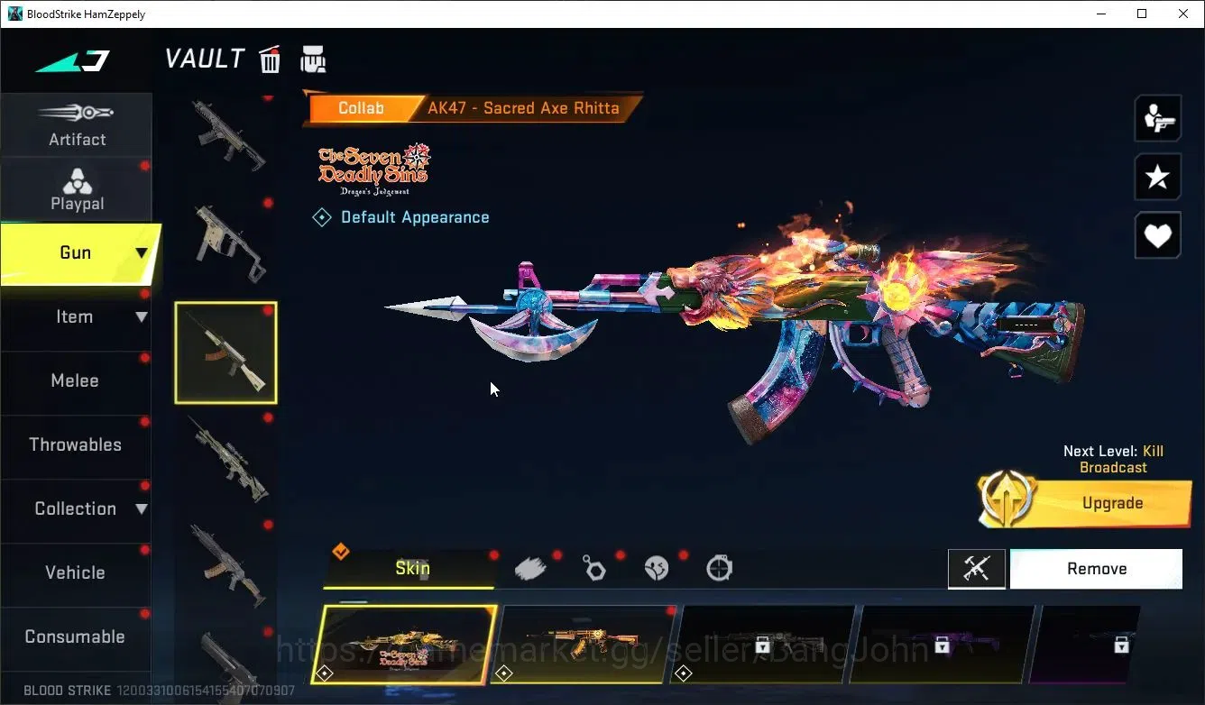 Blood Strike Accounts ASIA |3 COLLAB 7DS:QBZ95,KAR98k,AK47|1 Ultra|4 Leg image 2