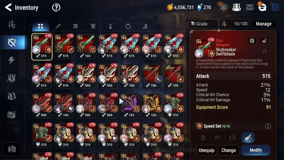 Epic Seven Accounts Mid-Tier GLOBAL UnVerif|New Era|10 ML(Schol Nurse Yulha,BArunka,ZIO,Etc)+Setsuka,Estele,TA Coli,etc|Poh 17