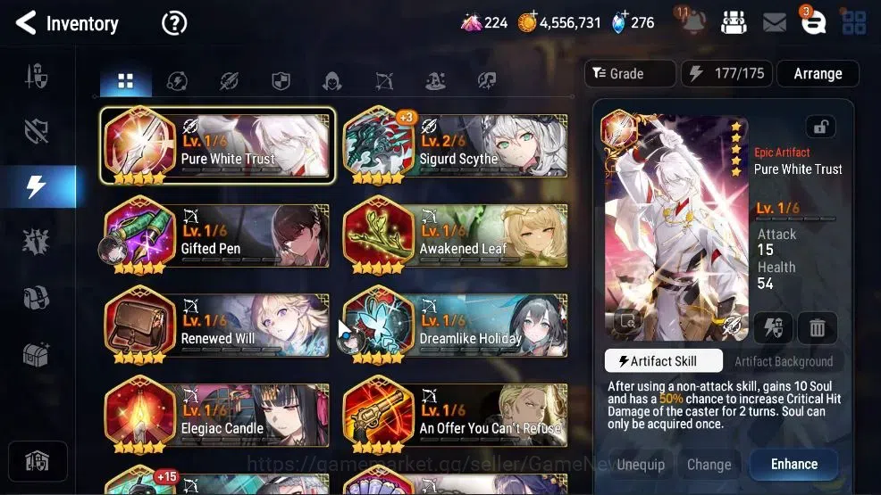 Epic Seven Accounts Mid-Tier GLOBAL UnVerif|New Era|10 ML(Schol Nurse Yulha,BArunka,ZIO,Etc)+Setsuka,Estele,TA Coli,etc|Poh 18