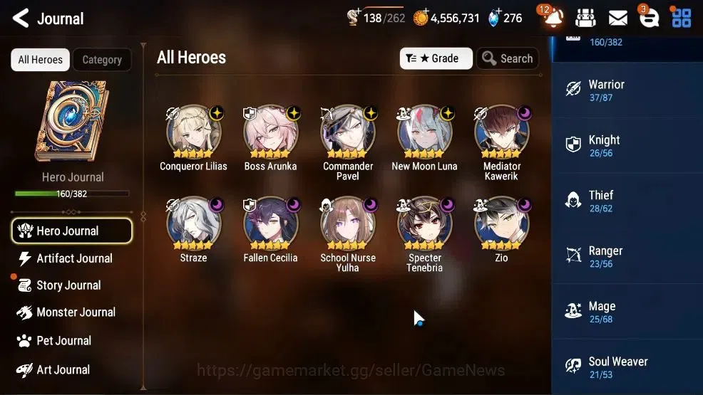 Epic Seven Accounts Mid-Tier GLOBAL UnVerif|New Era|10 ML(Schol Nurse Yulha,BArunka,ZIO,Etc)+Setsuka,Estele,TA Coli,etc|Poh 6
