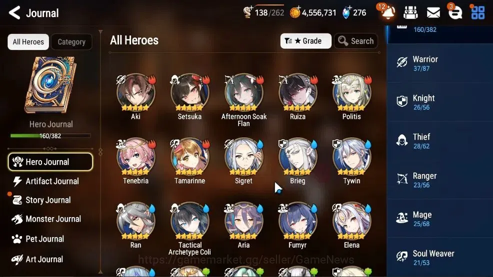 Epic Seven Accounts Mid-Tier GLOBAL UnVerif|New Era|10 ML(Schol Nurse Yulha,BArunka,ZIO,Etc)+Setsuka,Estele,TA Coli,etc|Poh 7