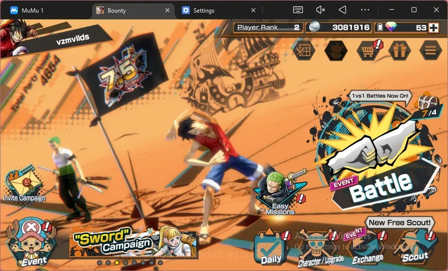 One Piece Bounty Rush Accounts High-End Android | 3 EX | PR 2 | FE Sabo, GP Gol D. Roger, FWMF Jewelry Bonney | RD 53 | GF 1