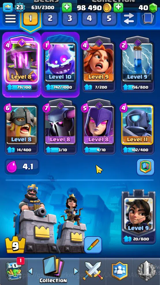 Clash Royale Accounts Starter Lvl 23|Trophy 3163|KTL 9|Limited Skin|Card 61| 3 EVO, 13 Epic, 24 Rare, 24 Common|Take 3