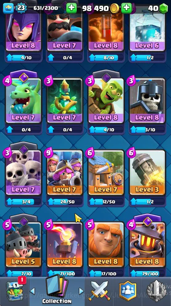 Clash Royale Accounts Starter Lvl 23|Trophy 3163|KTL 9|Limited Skin|Card 61| 3 EVO, 13 Epic, 24 Rare, 24 Common|Take 5