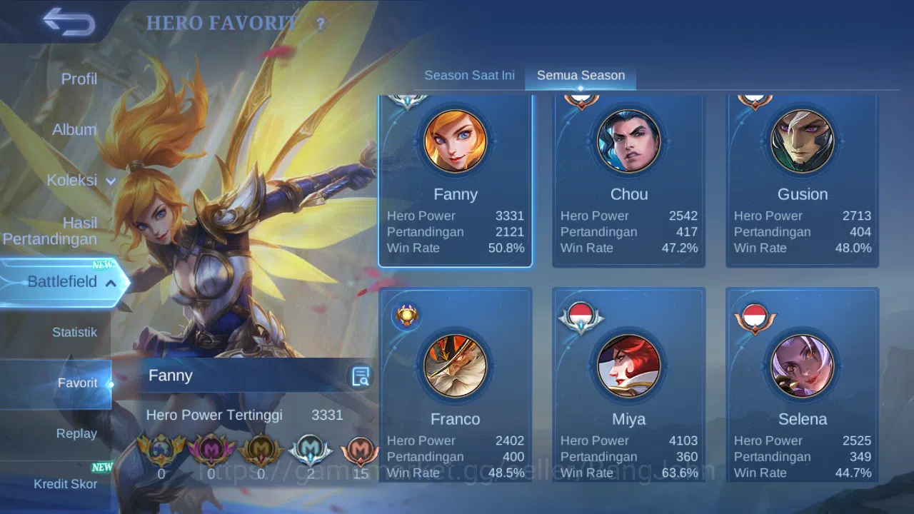 Mobile Legends: Bang Bang Accounts Others Hero 128 Skin 326 | Prime Yuzhong | Luckybox Alice, Lunox | CC Natalia | Epic 17