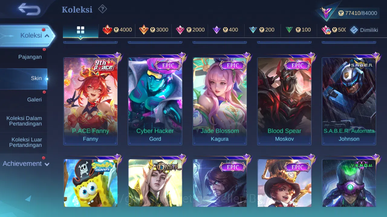 Mobile Legends: Bang Bang Accounts Others Hero 128 Skin 326 | Prime Yuzhong | Luckybox Alice, Lunox | CC Natalia | Epic 6