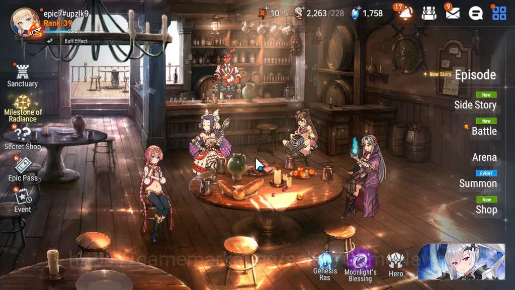 Epic Seven Accounts GLOBAL Unverif|NewEra|5 ML(NM Luna,US Choux,BW Ise image 1