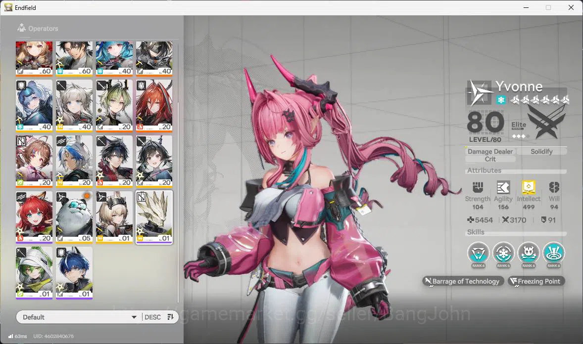 Arknights: Endfield Accounts ASIA | LVL 50 | Yvonne sign, Gilberta sign P1, Ros image 17