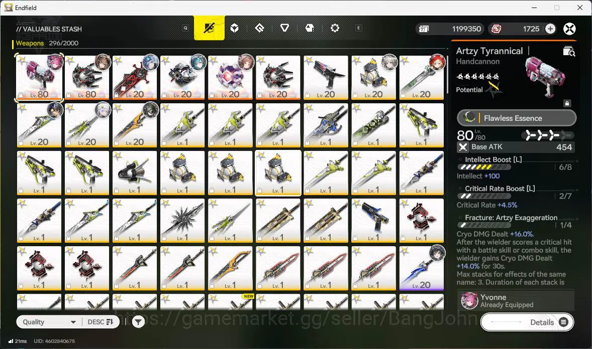 Arknights: Endfield Accounts ASIA | LVL 50 | Yvonne sign, Gilberta sign P1, Ros image 7